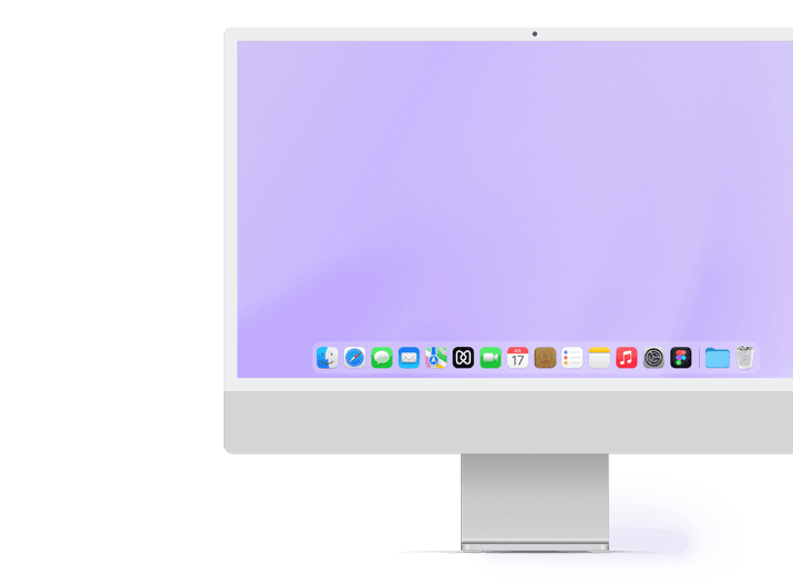 Close-up of an Apple desktop screen showing the macOS dock with various application icons.