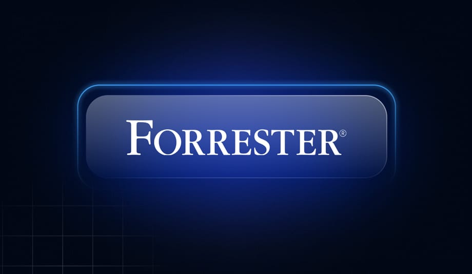 Logo for Forrester representing insights on the future of device management and UEM security for businesses.