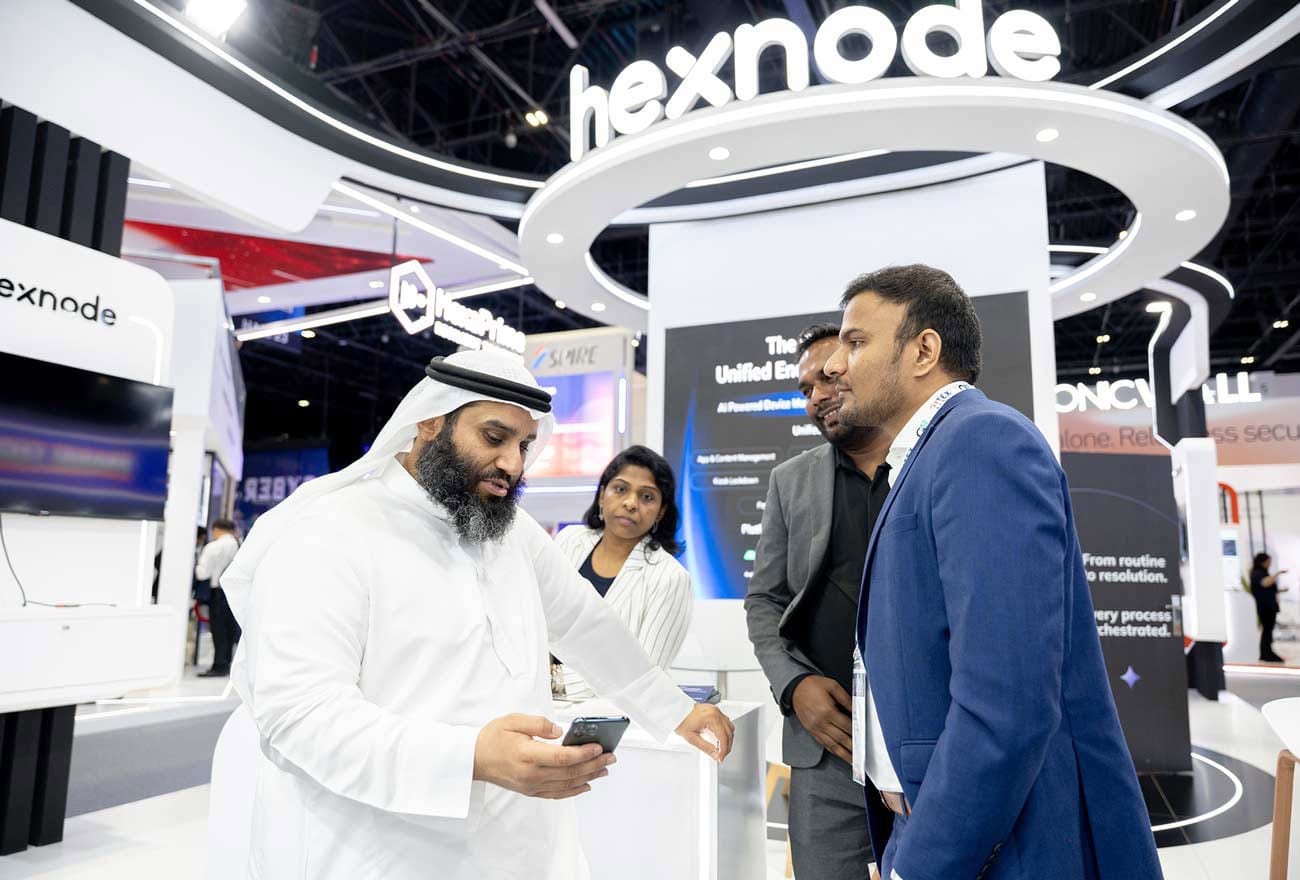 Attendees at Hexnode's stall in GITEX 2025