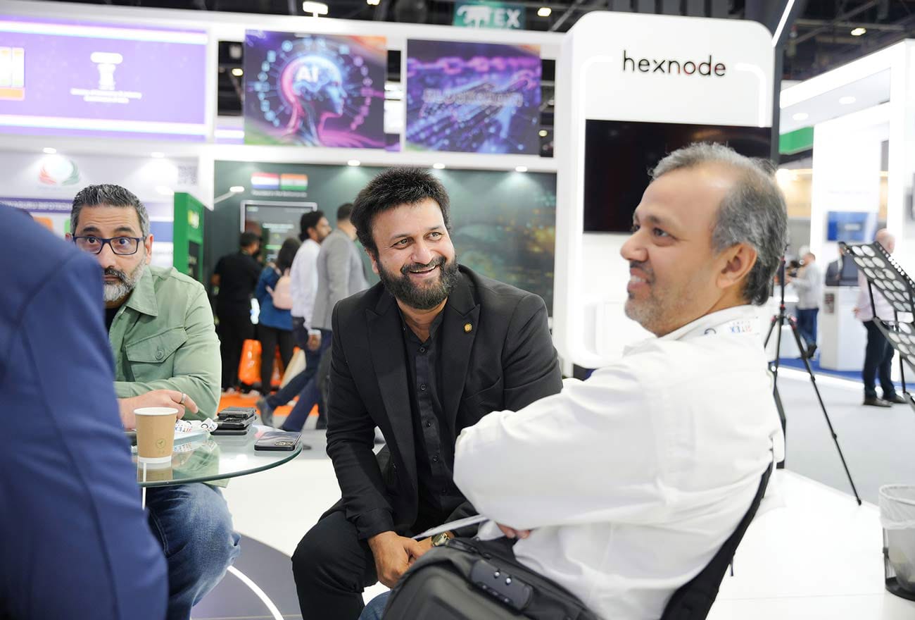 Attendees at Hexnode's stall in GITEX 2025