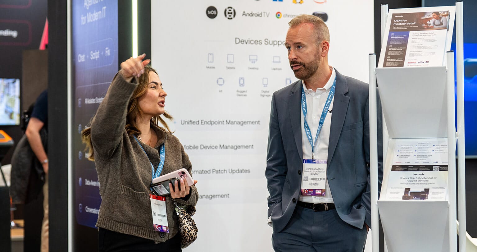 Hexnode Customer with sales team at RTS2026