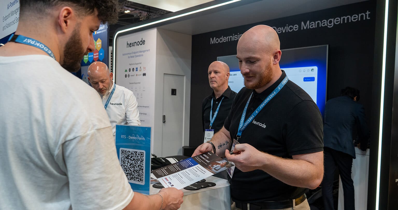 Hexnode Customers with sales rep at RTS 2026