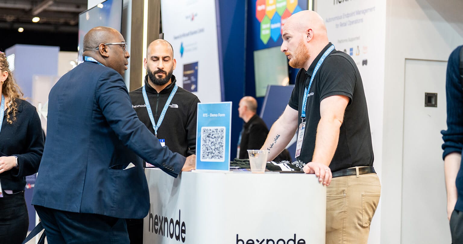Hexnode sales rep with Customers at RTS 2026