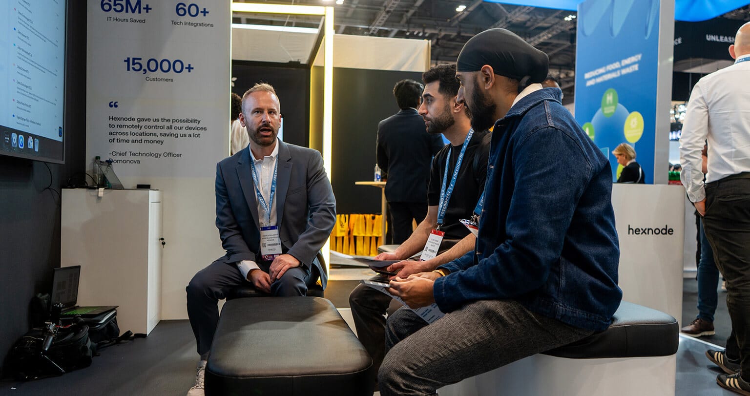 Hexnode Team with Customer at RTS 2026