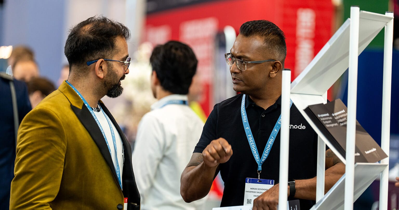 Hexnode Sales rep with Customers at RTS2026