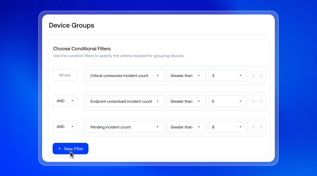 Incident Filters for Dynamic Device Groups