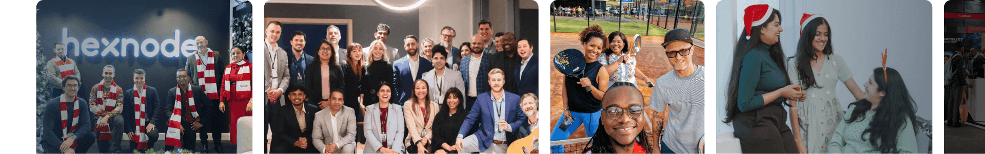 Global Hexnode workforce participating in office life and company events, illustrating the brand's commitment to honesty, creativity, and collaboration for those looking to join their journey.