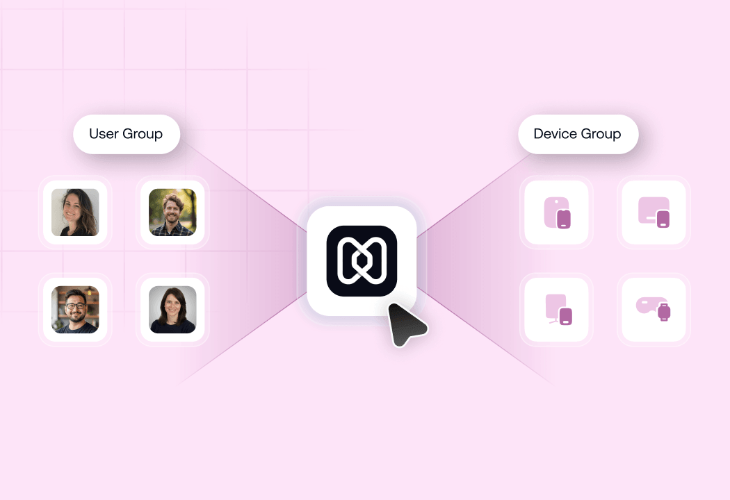 Hexnode UEM device and user grouping by department, location, and OS for organized Apple MDM fleet.