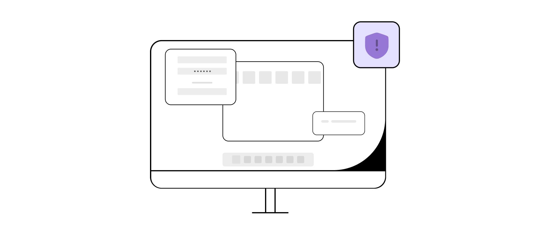 Desktop monitor displaying multiple app windows with a notification icon, representing a one-size-fits-all setup that doesn't work