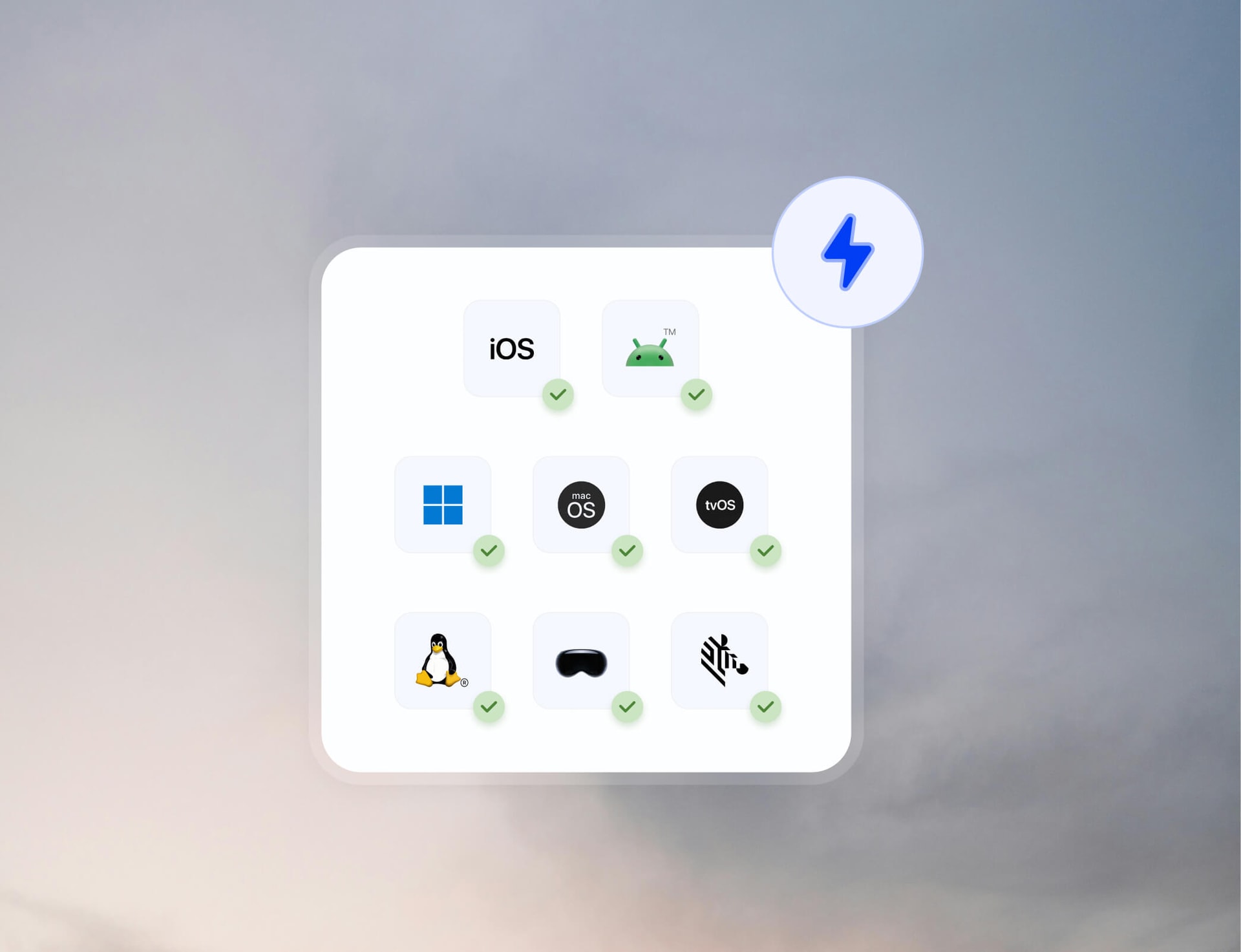 Illustration showing a single automation workflow applying actions across multiple operating systems and device platforms simultaneously.
