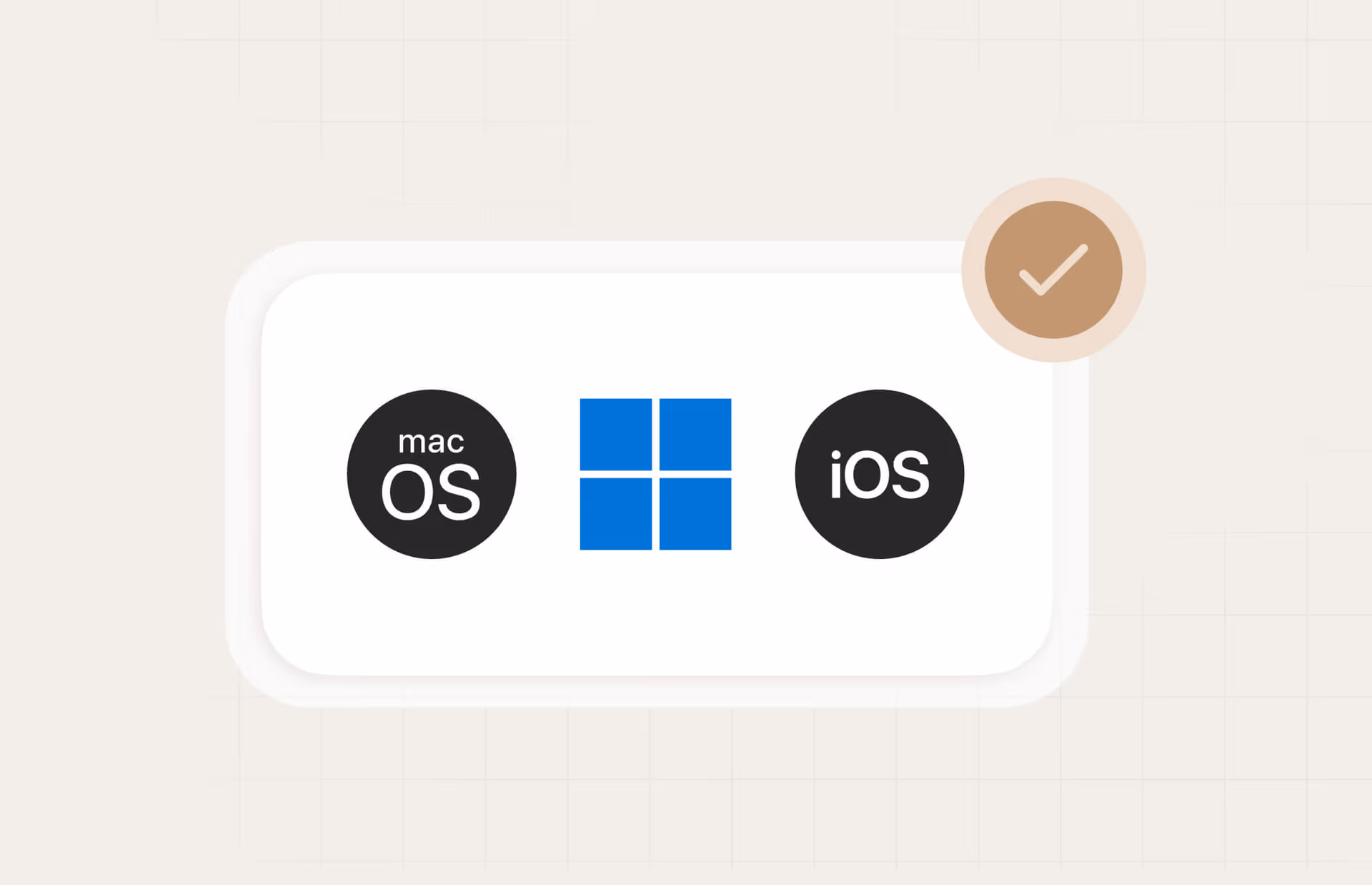 A graphic with macOS, Windows, and iOS logos representing cross-platform certificate provisioning.