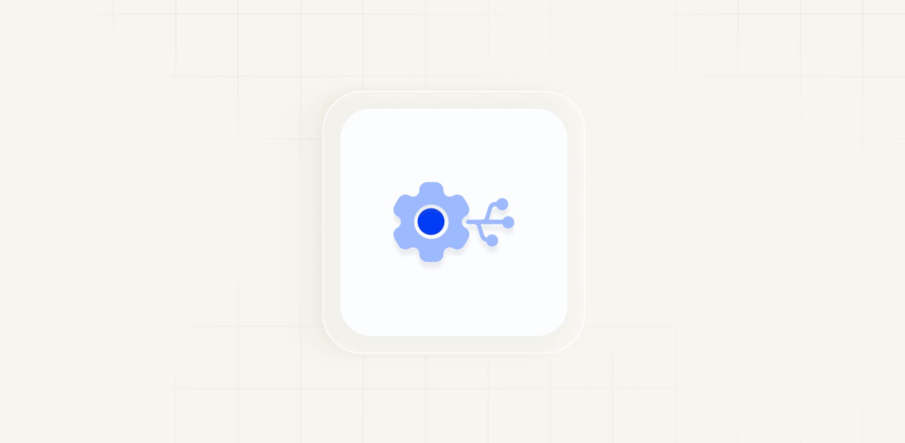 A card displaying a gear and API connection node icon, representing the use of robust REST APIs to connect Hexnode with any audit tool in a tech stack.