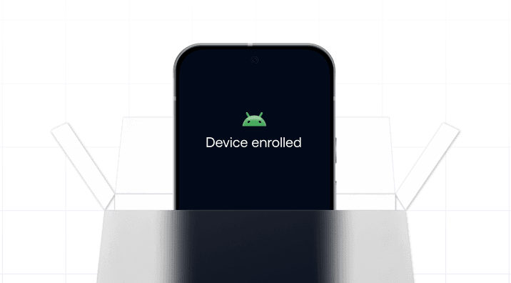 Android device successfully enrolled via UEM with automated setup screen