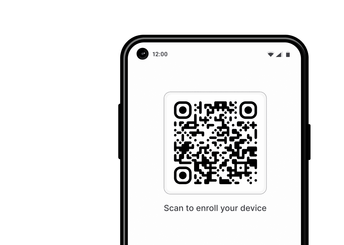 QR code-based device enrollment screen for quick UEM onboarding