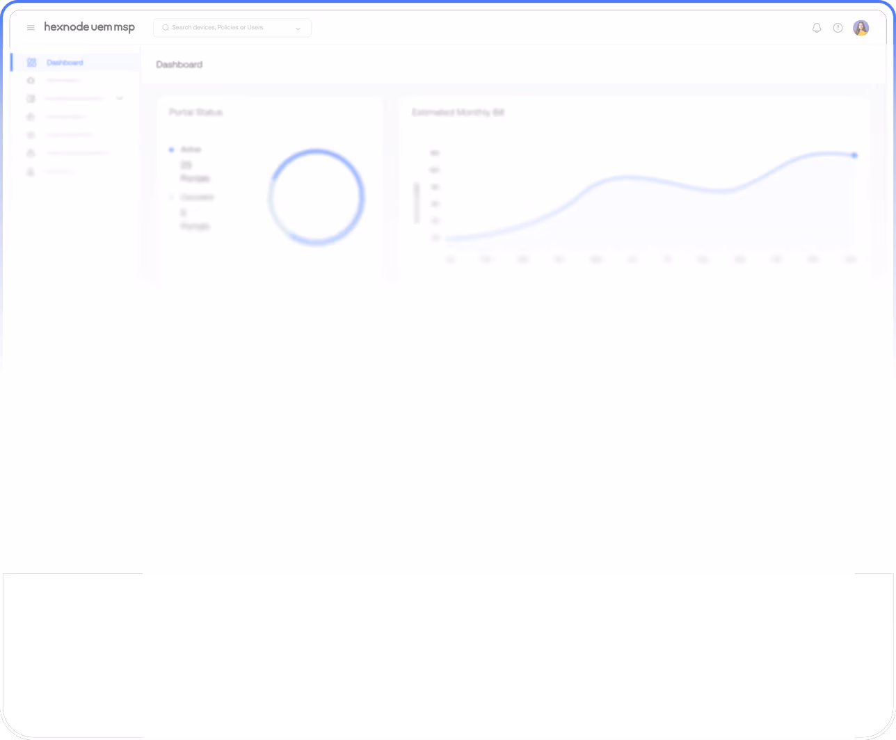 Dashboard interface preview