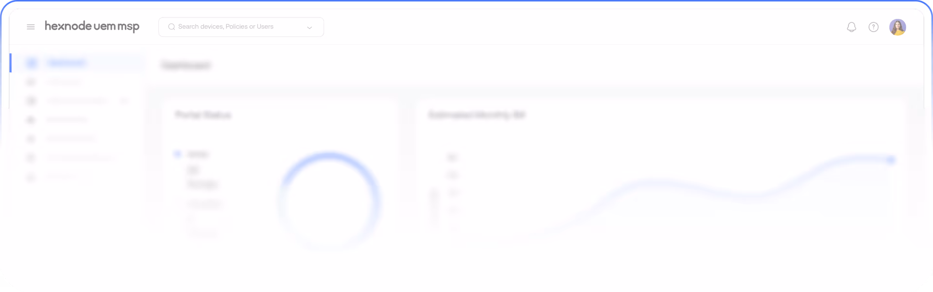 Dashboard interface preview