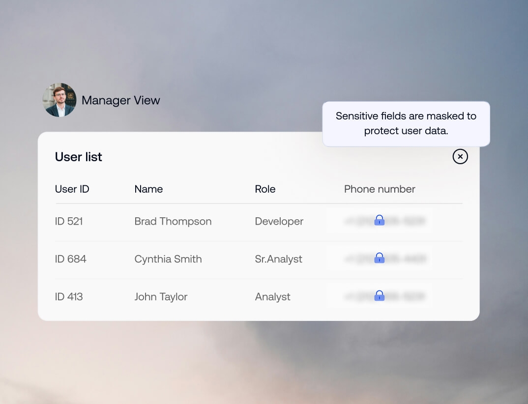 Administrator interface demonstrating object-based filtering to define granular access controls for specific user roles.