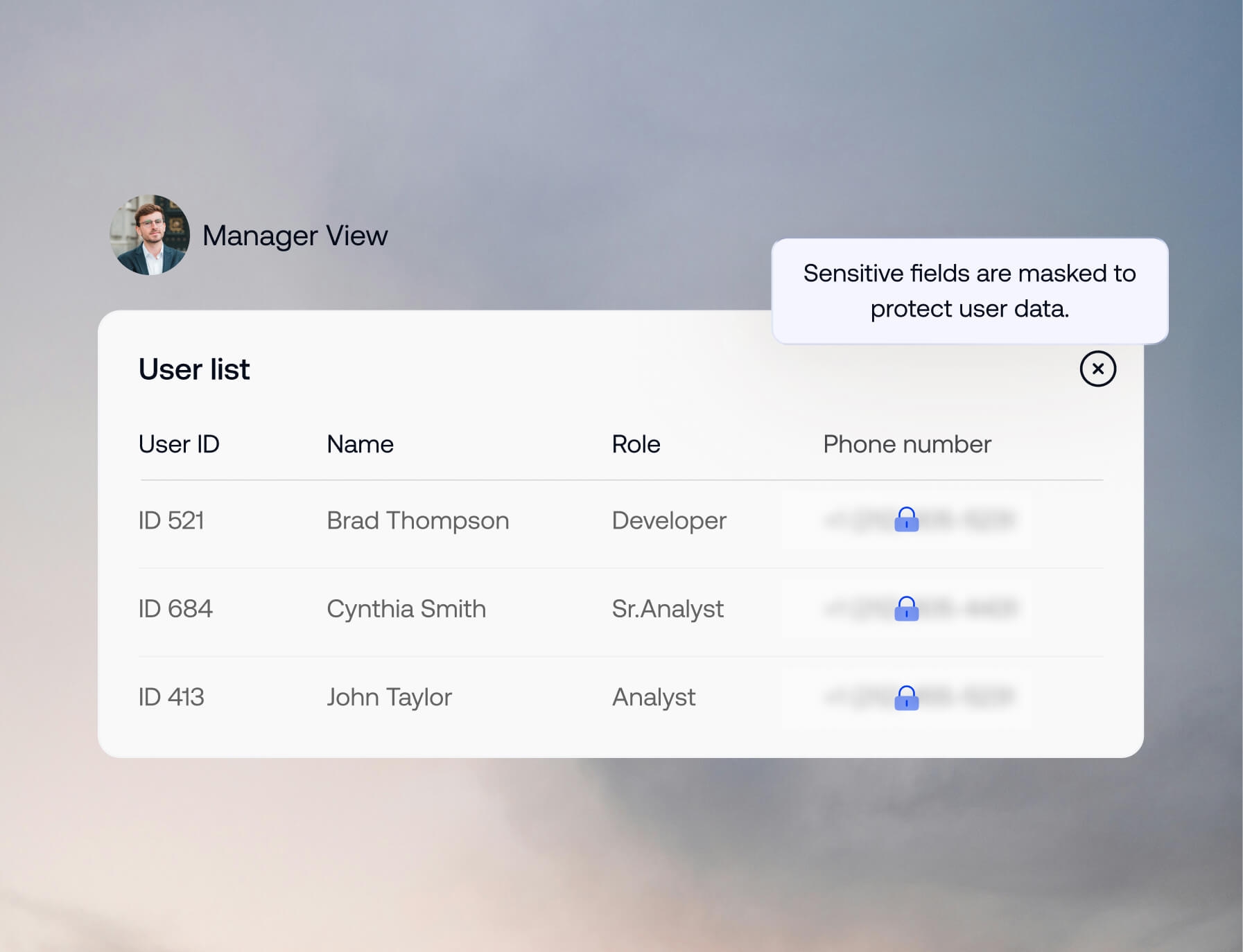Administrator interface demonstrating object-based filtering to define granular access controls for specific user roles.