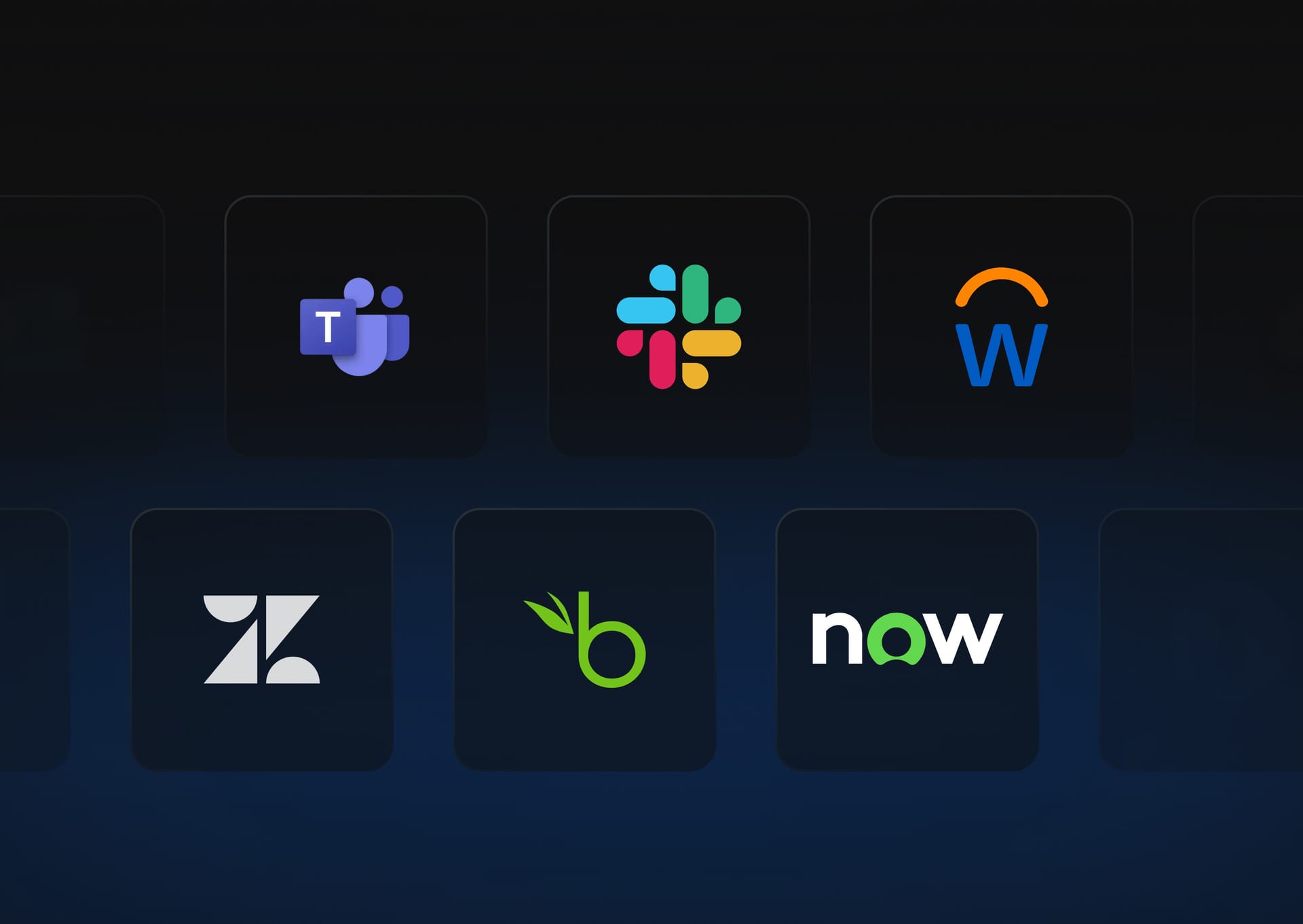 Hexnode Synapse integrations for Microsoft Teams, Slack, Workday, Zendesk, BambooHR, and ServiceNow.