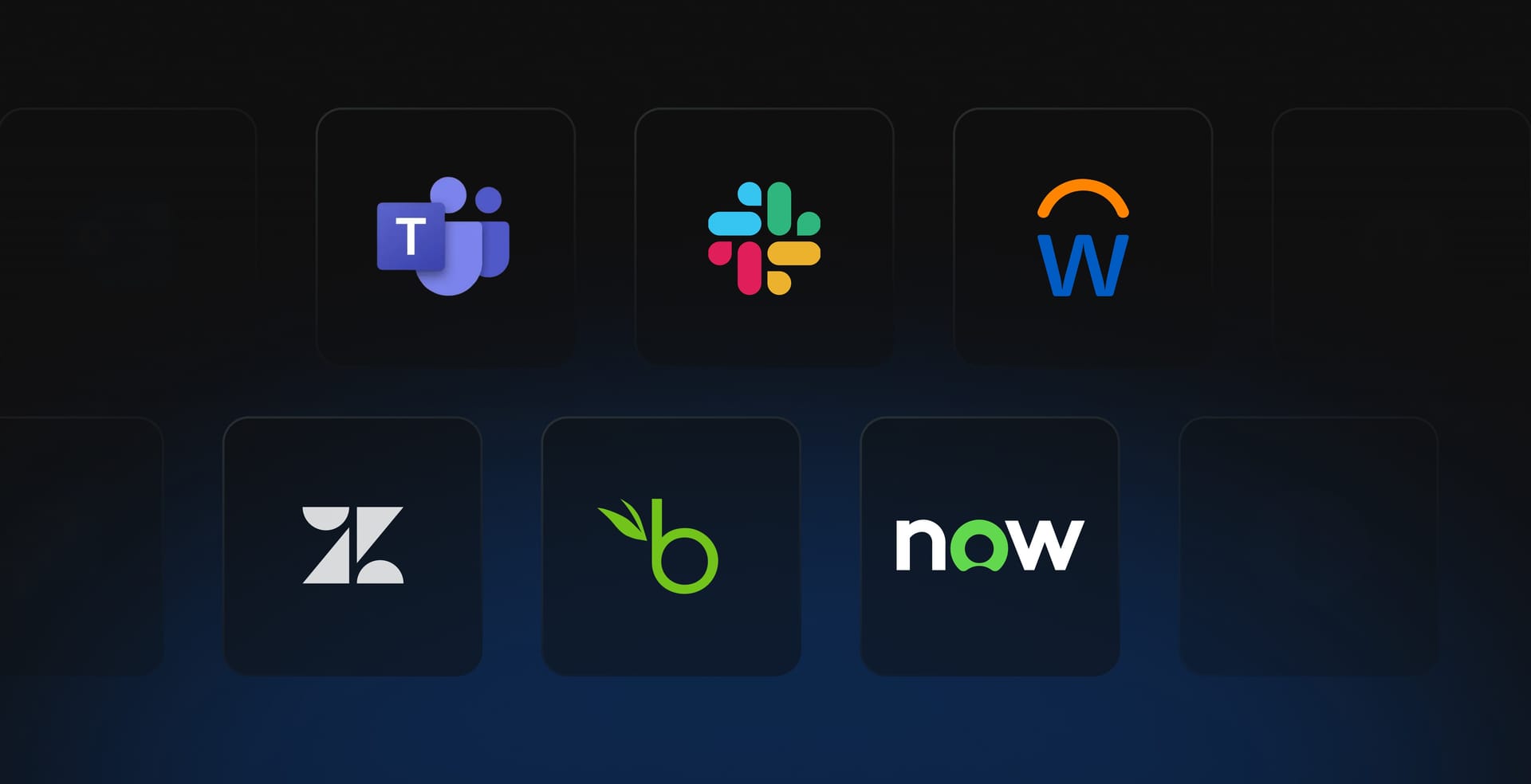 Hexnode Synapse integrations for Microsoft Teams, Slack, Workday, Zendesk, BambooHR, and ServiceNow.