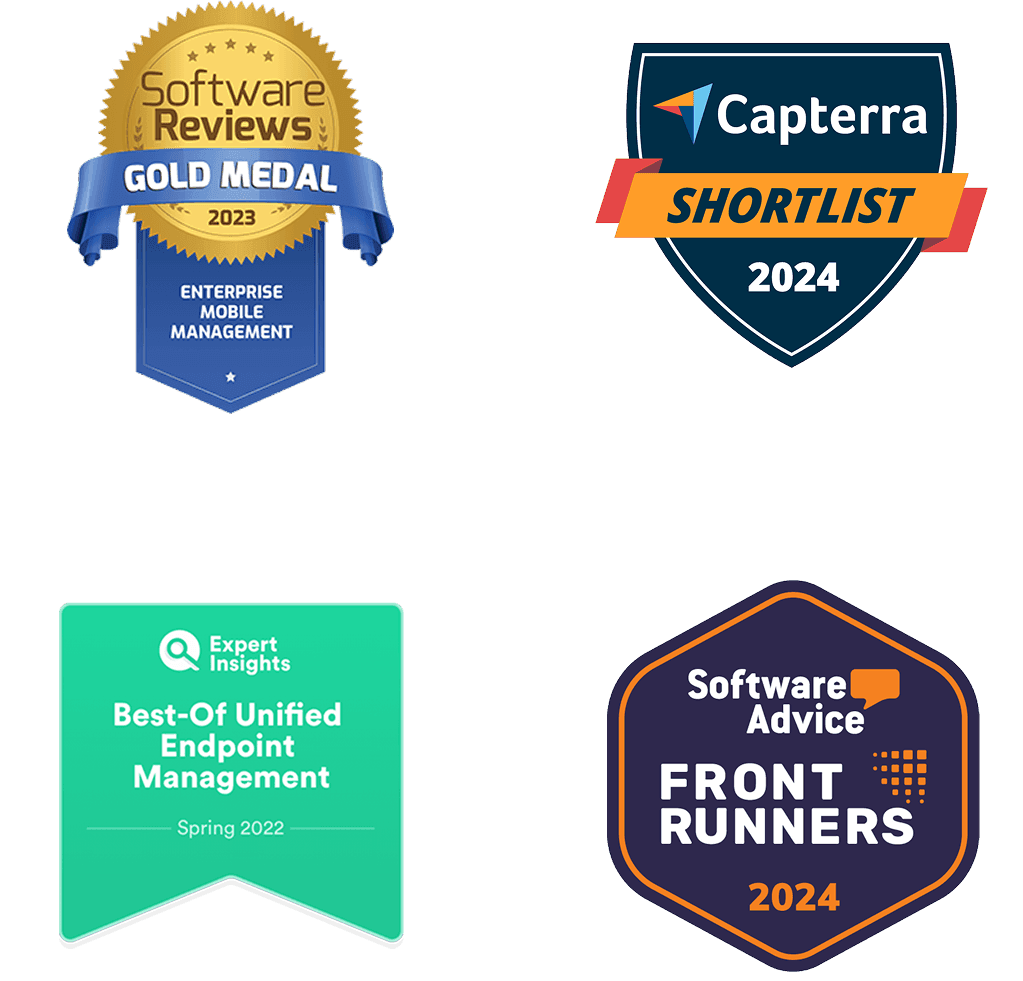 Industry recognition awards and badges highlighting Hexnode's worldwide reach and measurable impact.