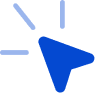 An icon representing instant bulk actions with a cursor click icon
