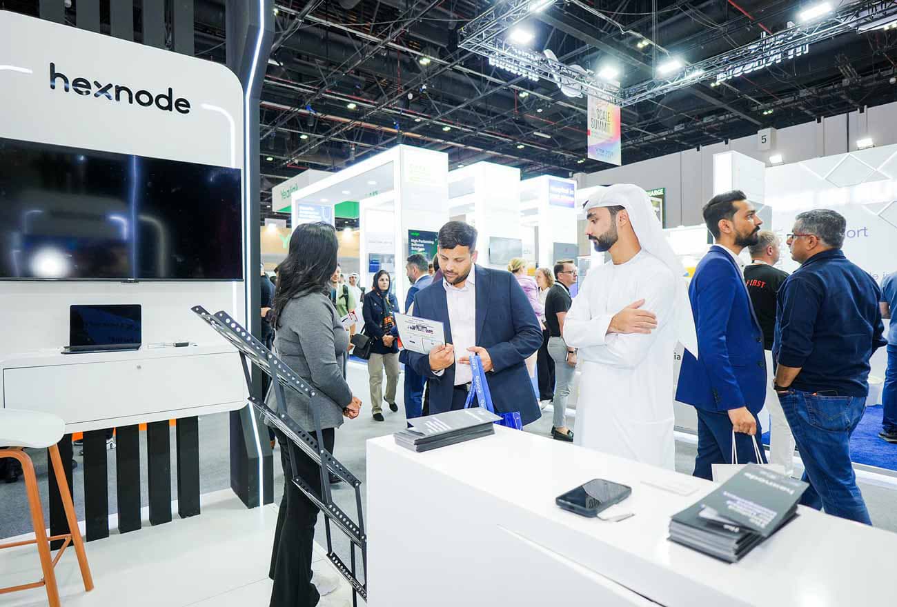 Attendees at Hexnode's stall in GITEX 2025