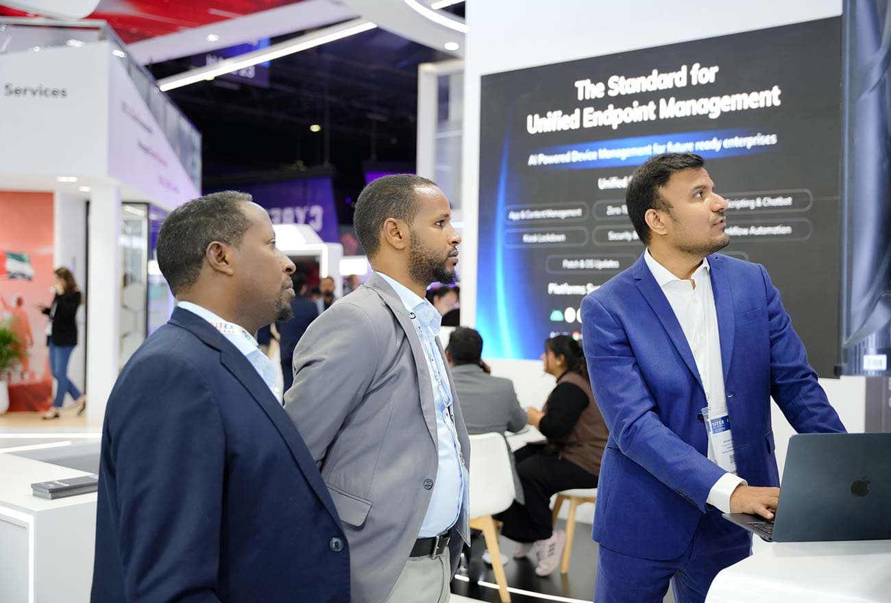 Attendees at Hexnode's stall in GITEX 2025
