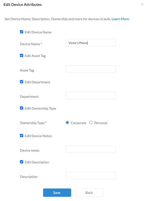 Editing Device Attributes