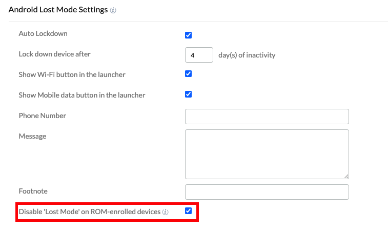 Disabling Lst Mode on ROM enrolled devices