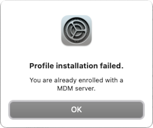Profile installation will fail with a message
