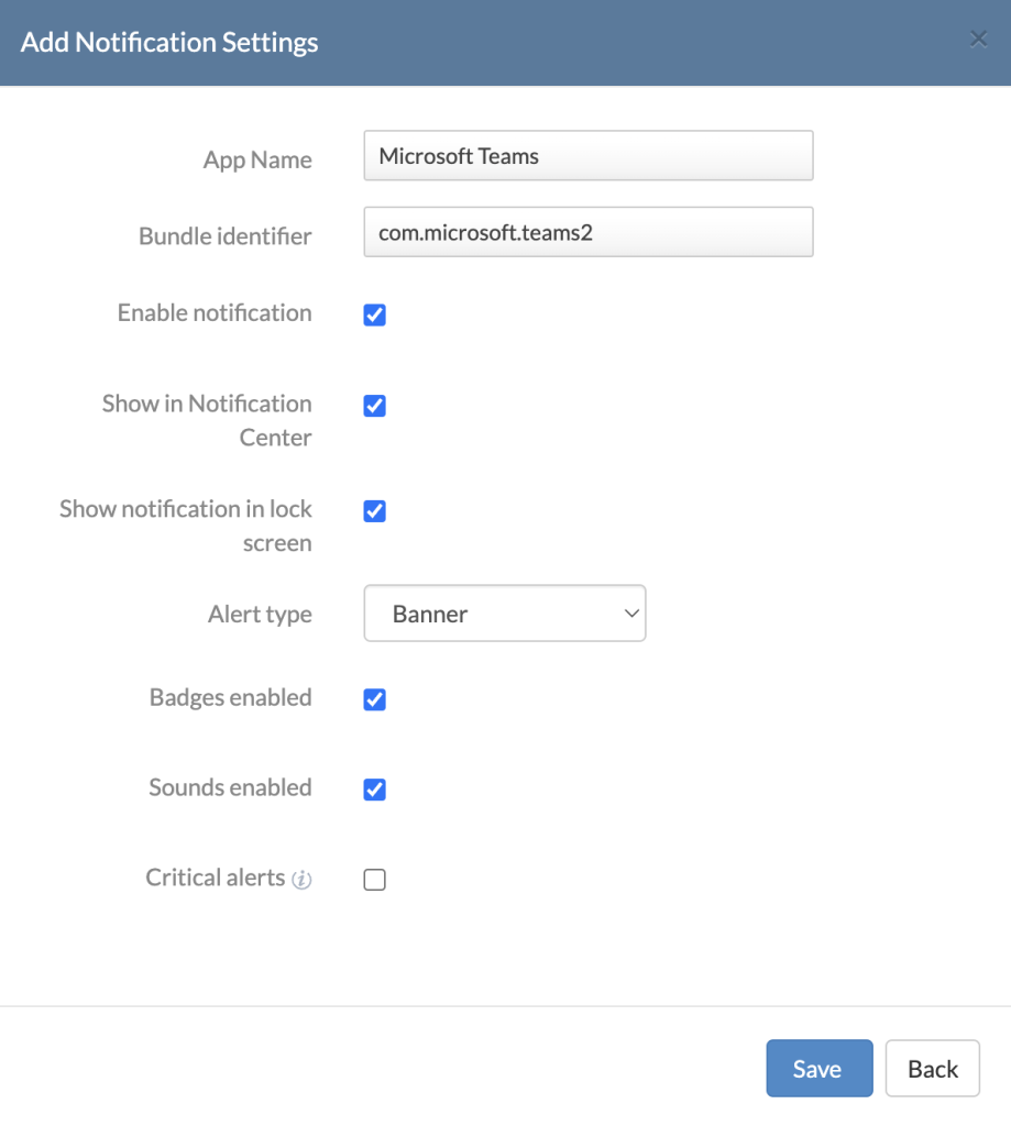 Microsoft Application Notification Code Blocking Microsoft Teams Notifications - Unified Endpoint Management ...