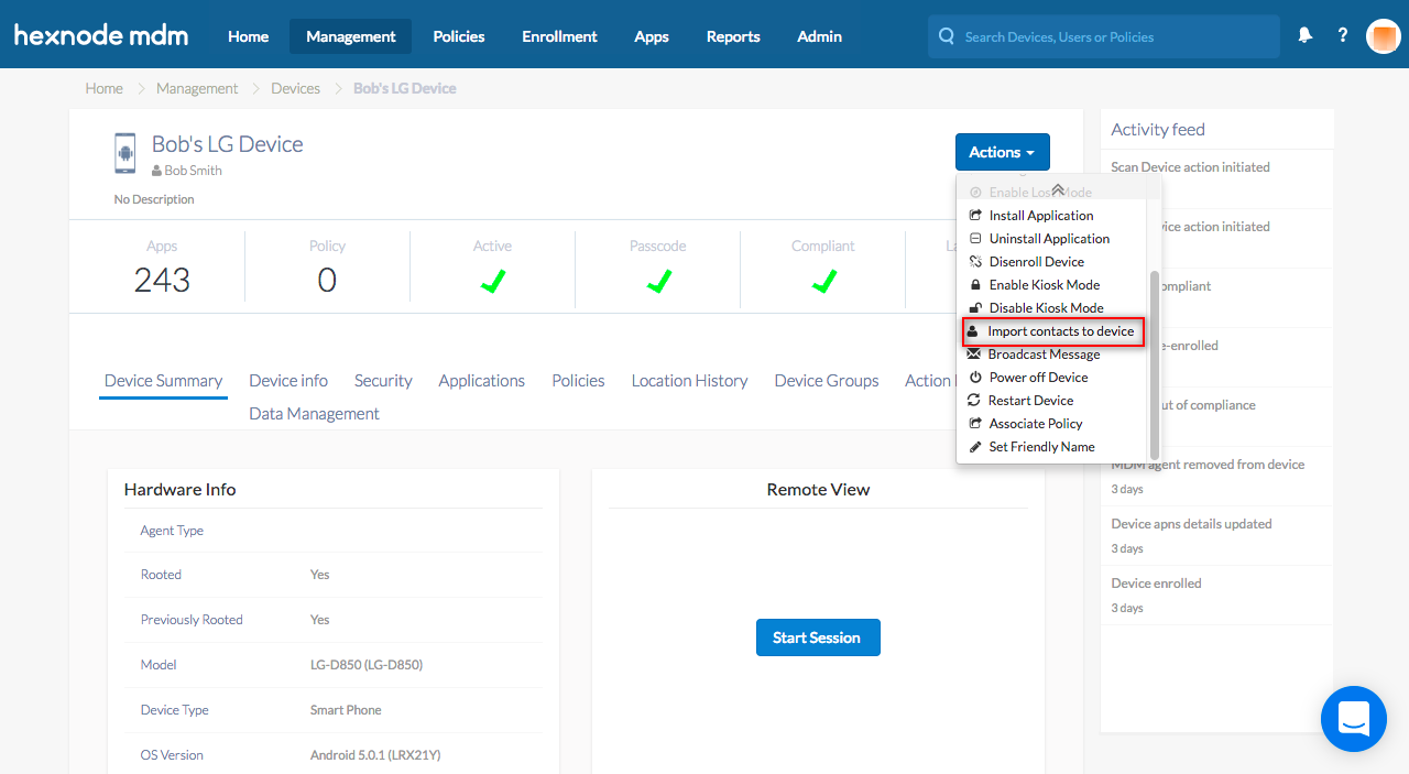 import contacts to devices