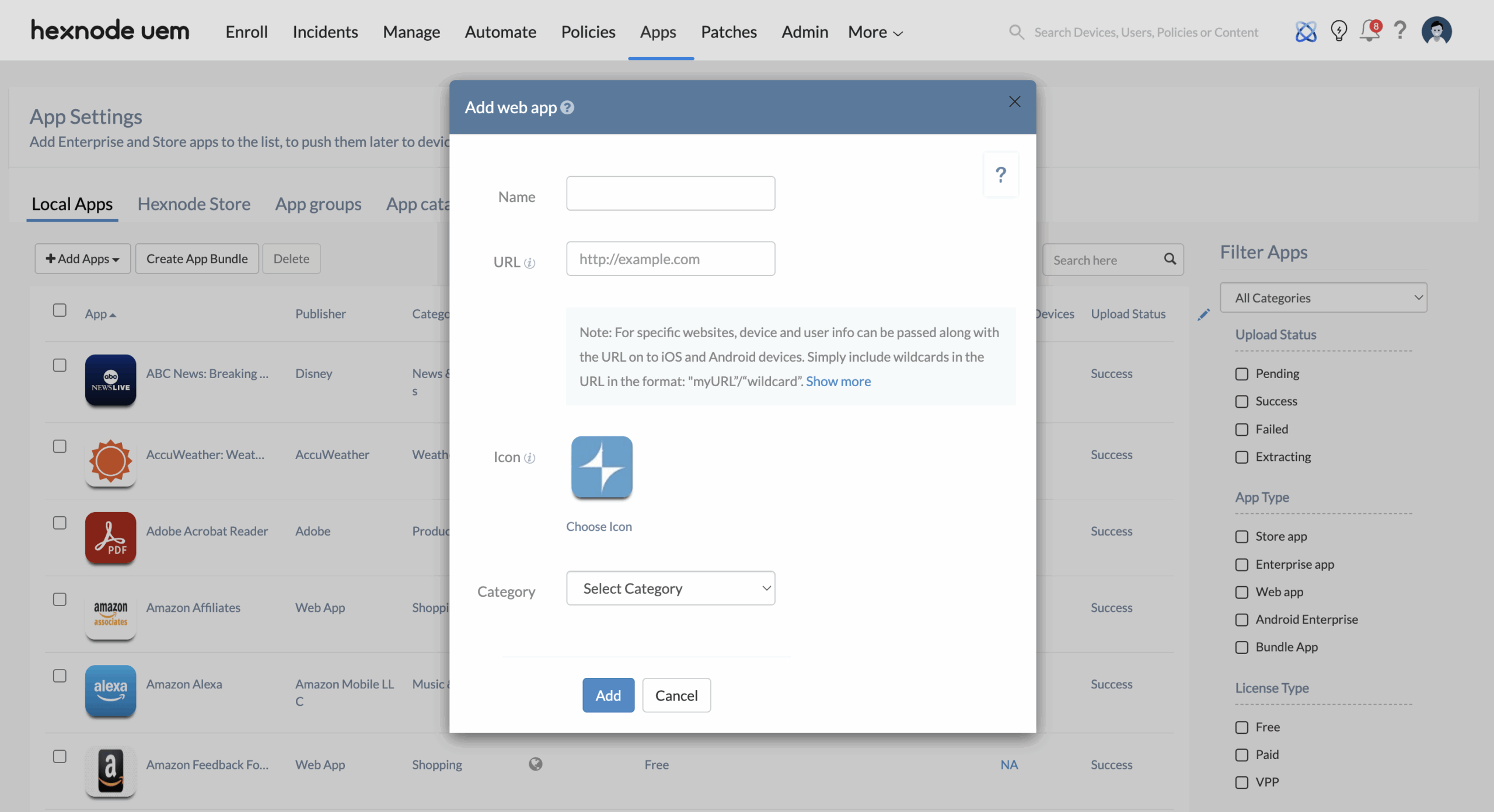 How to Add Web Clips to iOS with Hexnode UEM - Hexnode Help Center