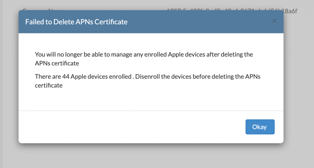 remove apns certificate