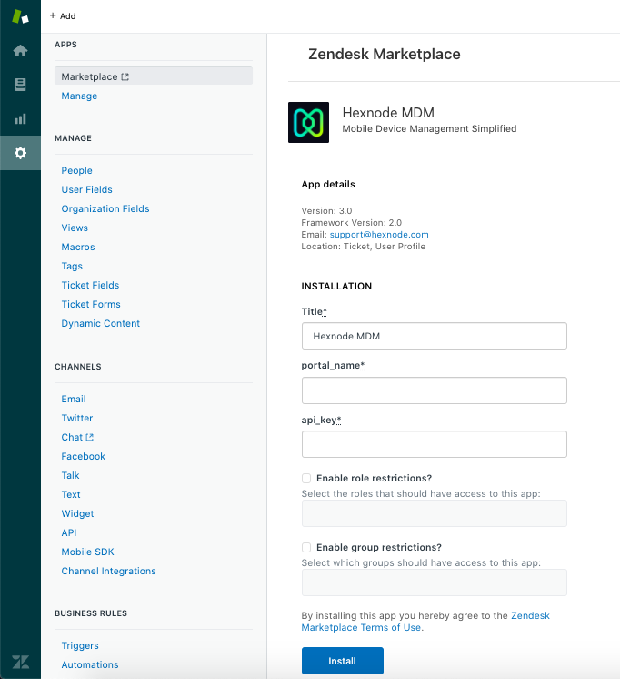 Zendesk and Hexnode MDM Integration
