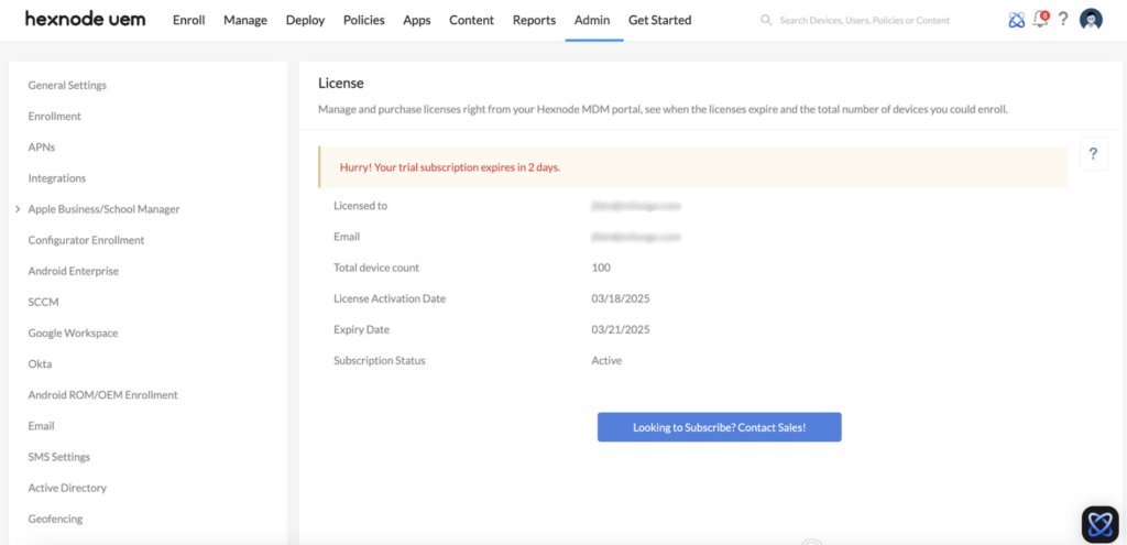 Hexnode UEM subscription, everything you need to know - Hexnode Help Center