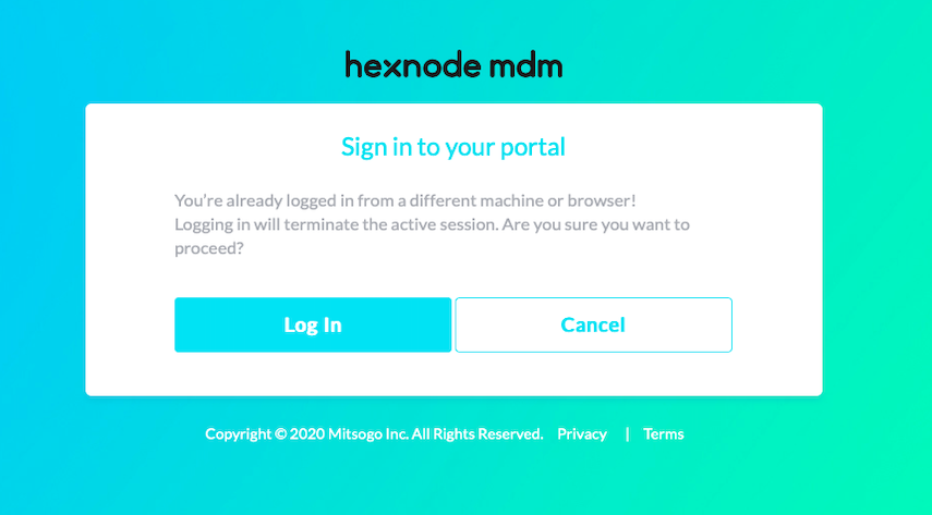 concurrent login for a single technician in hexnode