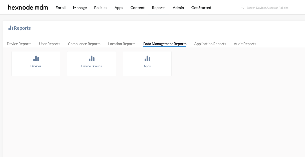 Data Management reports in Hexnode