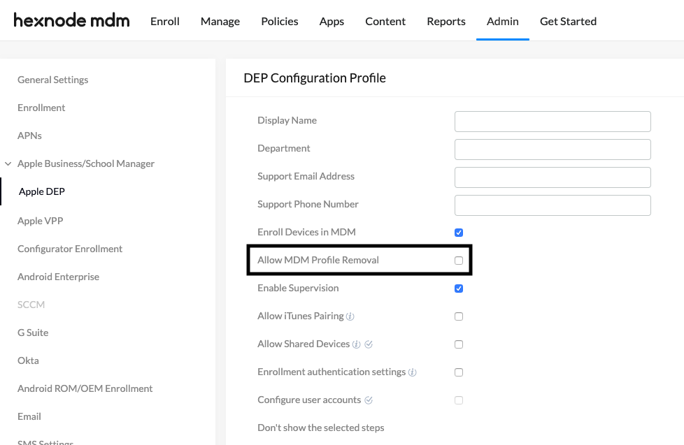 How to make MDM profile non-removable on iOS devices - Hexnode Help Center