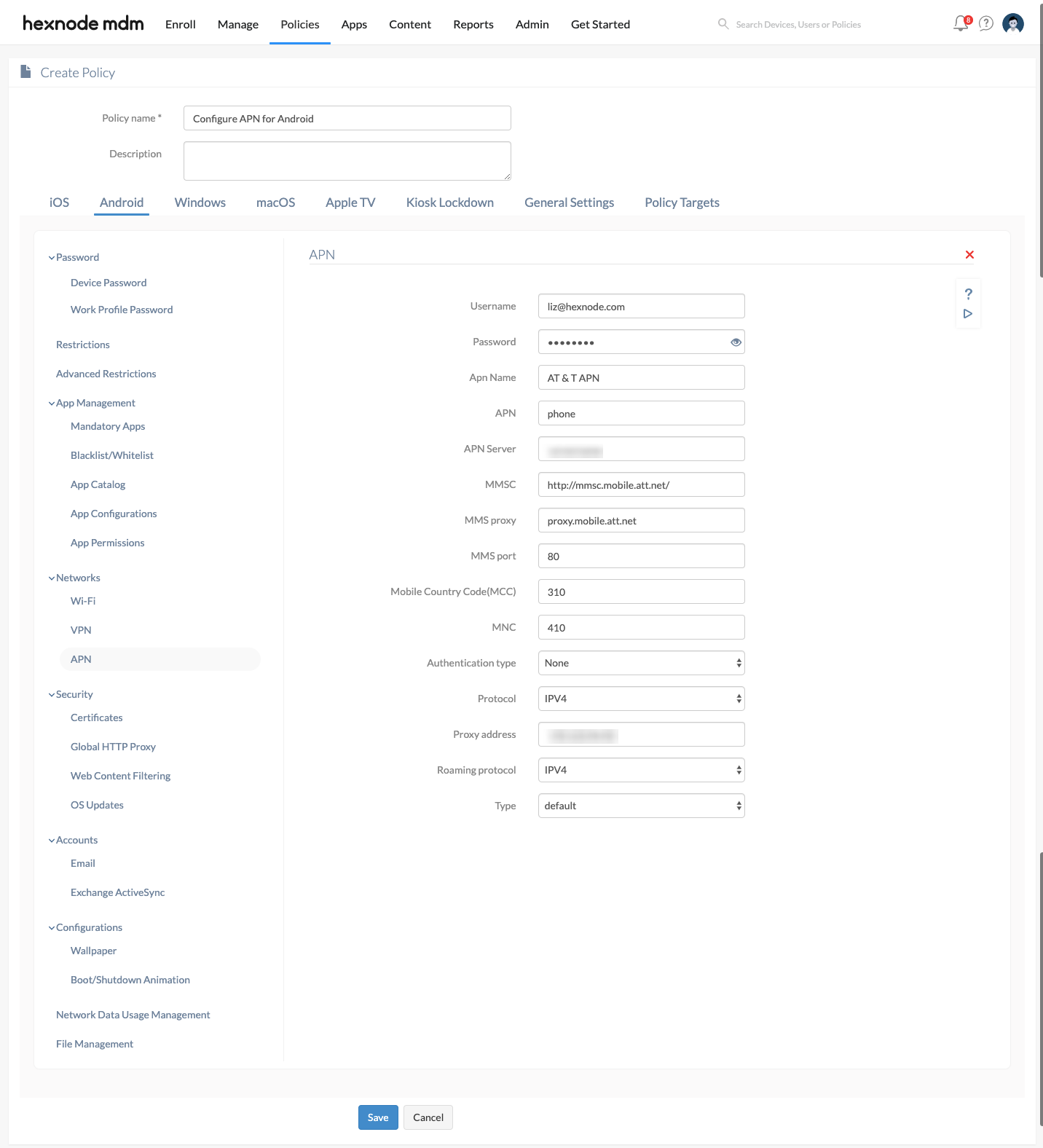 How to Configure Access Point Name (APN) for Android Devices? - Hexnode Help Center