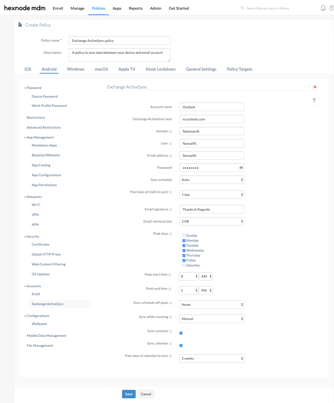 android microsoft exchange client certificate