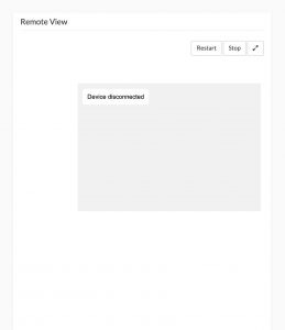 Device disconnected status in remote view window on Hexnode portal