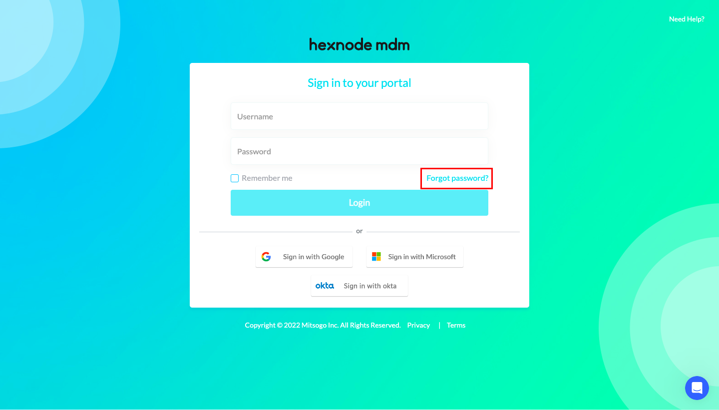 How To Reset The Hexnode UEM Portal Password Hexnode Help Center How To Reset The Hexnode UEM Portal Password Hexnode Help Center