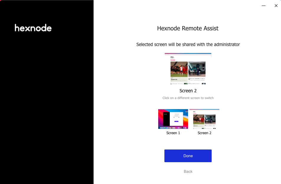 Choose a screen select your desired screen to share