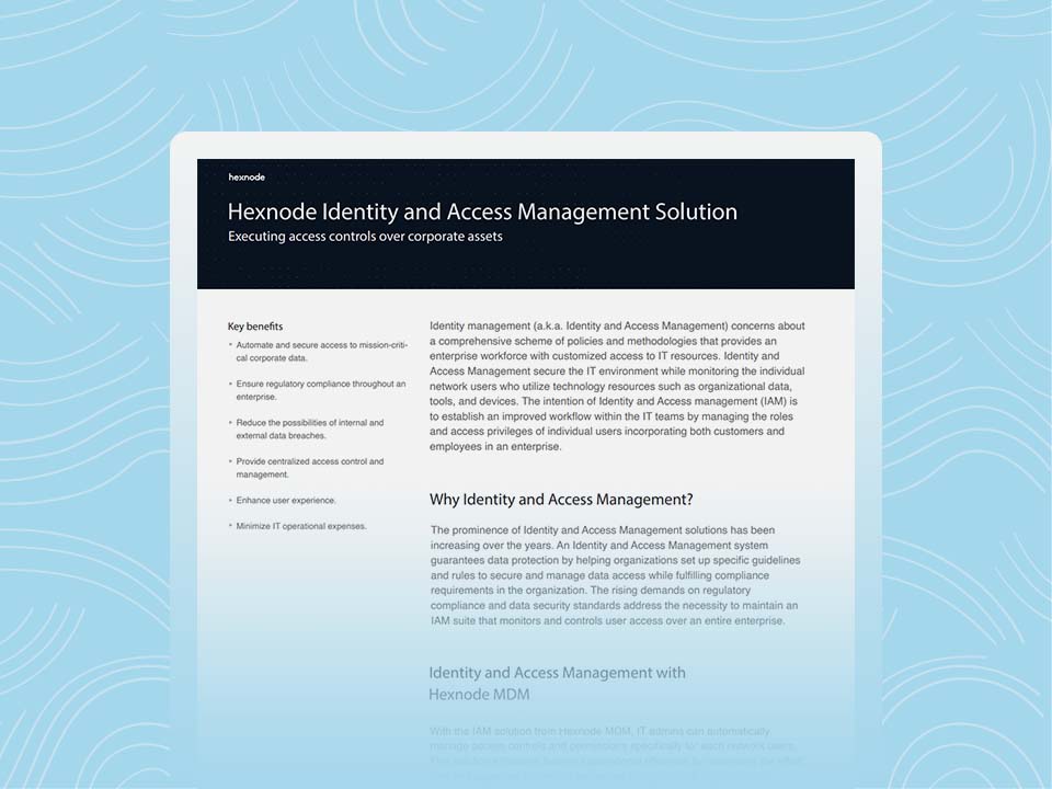 hexnode identity and access management solution