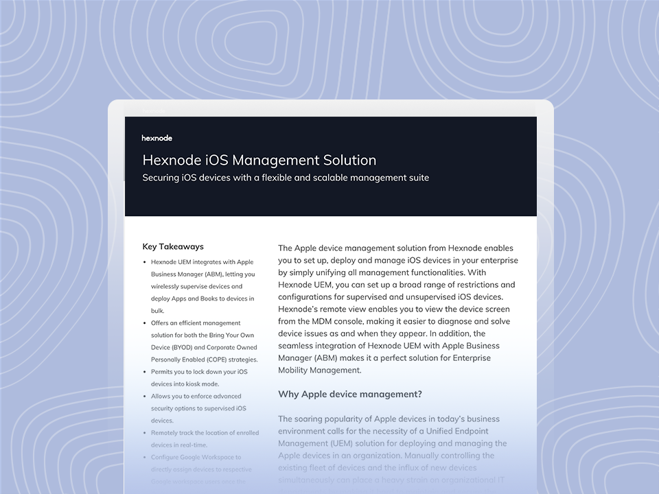 hexnode ios management solution