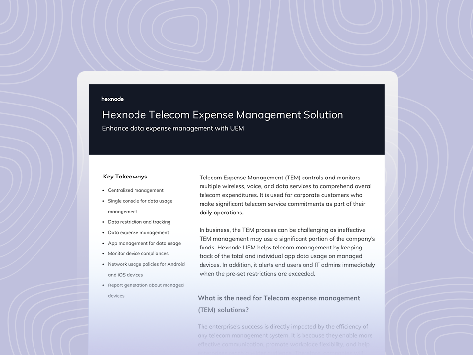 Hexnode Telecom Expense Management Solution
