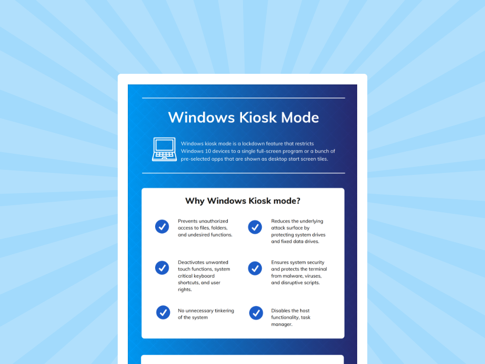 What is Windows kiosk mode?