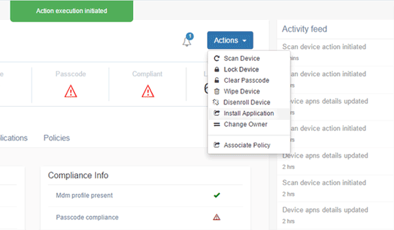 mobile application management app installation